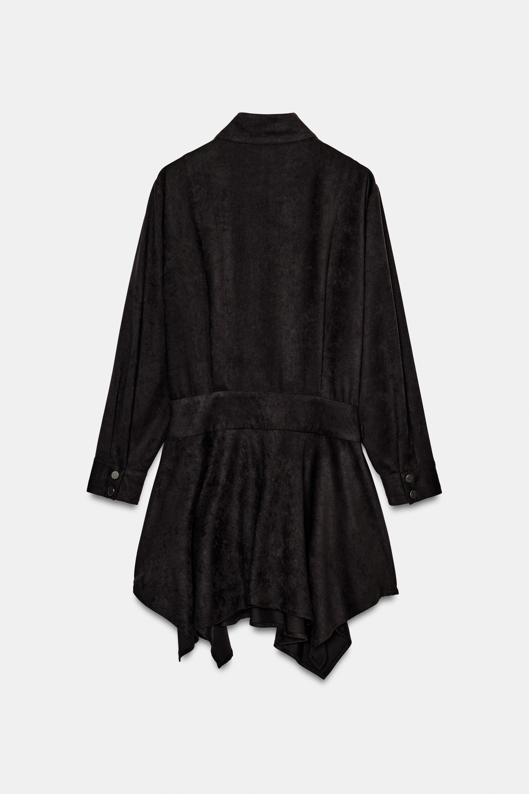 ROBE COURTE EFFET DAIM AVEC CEINTURE
